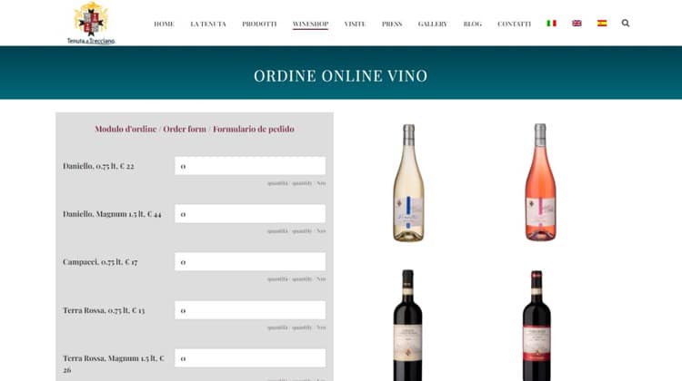 ordine vini online trecciano